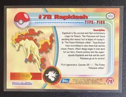 Pokemon Topps Card - #78 Rapidash - Image 2