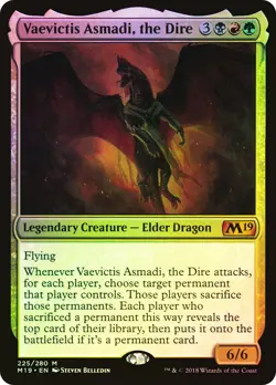 MTG FOIL Vaevictis Asmadi, the Dire - Core Set 2019 #225 - Image 1