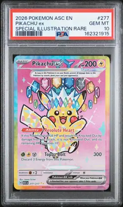 2026 POKEMON ASC EN-ASCENDED HEROES SPECIAL ILLUSTRATION RARE PIKACHU EX PSA 10 - Image 1