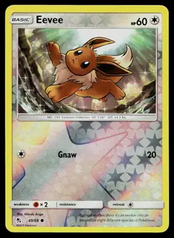 Pokemon Card Hidden Fates Eevee 49/68 Reverse Holo Common - Image 1