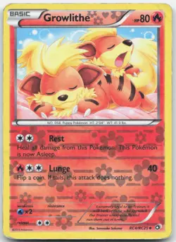 Growlithe RC4/RC25 Holo Legendary Treasures: Radiant Collection Pokemon DMG - Image 1