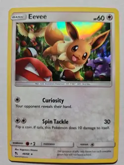 Eevee 48/68 Holo Rare - 2019 Pokemon Hidden Fates Card - NM - Image 1