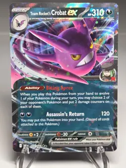Team Rocket's Crobat ex 122/182 Double Rare Destined Rivals Pokemon Holo NM/M - Image 1