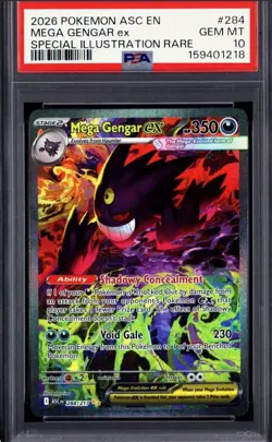 PSA 10 Pokemon TCG Mega Gengar ex Me: Ascended Heroes SIR Holo 284/217 EN - Image 1