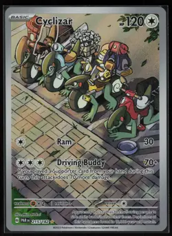 Pokemon Cyclizar - Illustration Rare Holo SV04: Paradox Rift 215/182 NM - Image 1