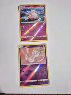 Mew 32/68 Clefable 40/68 Hidden Fates Reverse Holo Pokemon NM - Image 1