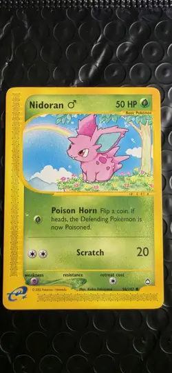 Pokemon TCG Nidoran M Aquapolis 096/147 Common Regular 2002 ereader - Image 1