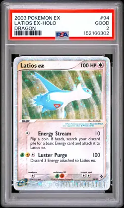 2003 POKEMON EX DRAGON #94 LATIOS EX-HOLO PSA 2 - Image 1