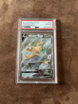 Pokemon TCG Dragonite v Evolving Skies Holo Full Art Card 191/203 PSA 10 - Image 1
