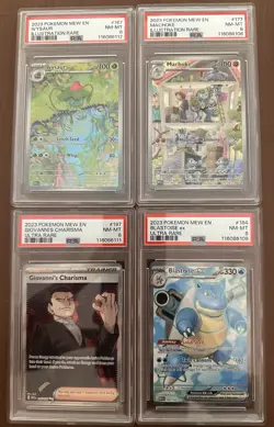 2023 Pokemon 151 Lot - Ivysaur Machoke Blastoise Giovanni - PSA 8 4 Card Lot! - Image 1