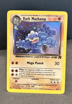 Pokemon Dark Machamp Holo Rare TCG Card 10/82 Team Rocket Excellent Condition - Image 1