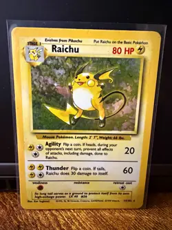 Pokemon TCG Raichu Base Set 14/102 Holo Rare Unlimited English 80HP - Image 1