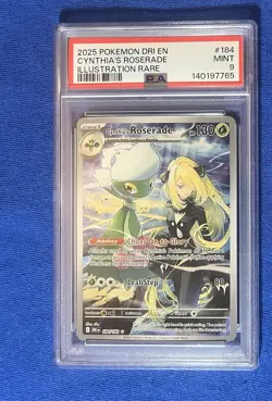 2025 POKEMON DRI EN-DESTINED RIVALS ILLUSTRATION RARE CYNTHIA'S ROSERADE PSA 9 - Image 1