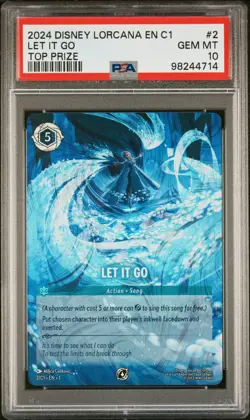 LET IT GO 2024 DISNEY LORCANA EN C1-LORCANA TOP PRIZE CHALLENGE PROMO #2 PSA 10 - Image 1