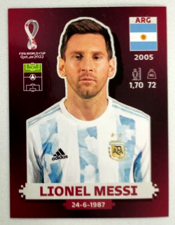 PANINI WORLD CUP QATAR 2022 ORYX EDITION FIGURINA STICKER N. ARG 20 LIONEL MESSI - Image 1