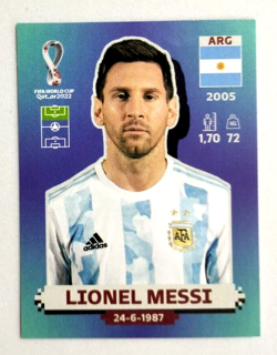 PANINI WORLD CUP QATAR 2022 FIGURINA STICKER N. ARG 20 LIONEL MESSI ARGENTINA - Image 1