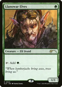 1x Llanowar Elves (0800) - Foil NM-Mint, English Secret Lair MTG Magic - Image 1