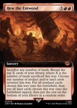 Hew the Entwood - Surge Foil - Extended Art Light Play, English Magic the Gather - Image 1