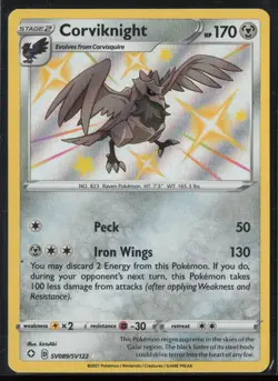 Corviknight SV089/SV122 Shiny Rare Shining Fates Shiny Vault Pokemon Holo NM - Image 1