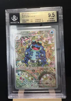 Seismitoad 105 IR Black Bolt Holo 2025 BGS 9.5 GEM Pokemon TCG Elite Subgrades - Image 1