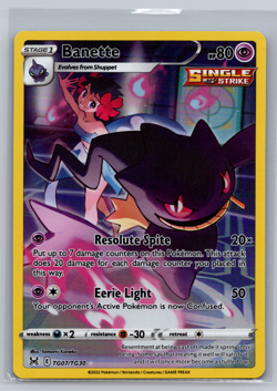 Pokemon TCG Banette Lost Origin Trainer Gallery TG07/TG30 Holo Ultra Rare - Image 1