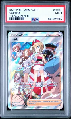 2022 Pokemon Sword & Shield Card TCG Pokemon New Irida GG63 PSA Mint 9 Full Art - Image 1