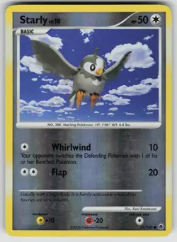 Starly 75/100 Common Majestic Dawn Pokemon Reverse Holo Moderately Played - Image 1