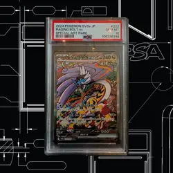 Pokemon Raging Bolt ex 222/187 SV8a Terastal Fest ex SAR Holo JP 2024 PSA 10 - Image 1