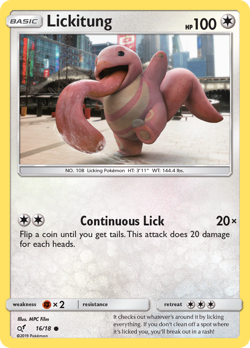 Lickitung 16/18 Common Detective Pikachu Pokemon Holo Near Mint - Image 1