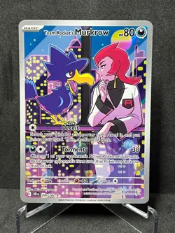 Team Rocket's Murkrow 200/182 Illustration Rare Destined Rivals Pokemon Holo NM - Image 1
