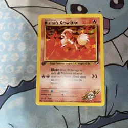 Pokemon TCG Blaine's Growlithe Gym Heroes 62/132 Regular 1st Edition Common - Image 1
