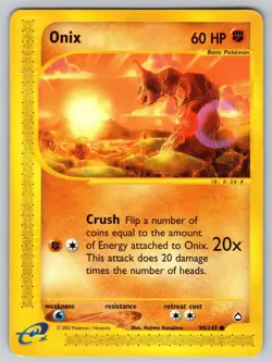 Onix 98/147 Common Aquapolis Pokemon Moderately Played - Image 1