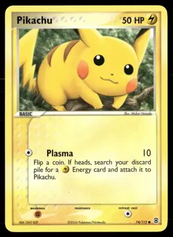 Pikachu 74/112 Common FireRed & LeafGreen Pokemon LP - Image 1