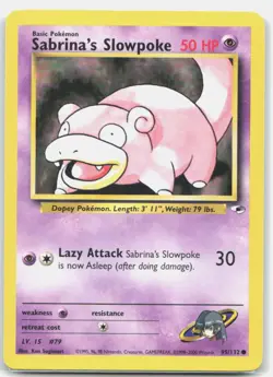 Sabrina's Slowpoke 95/132 Common Gym Heroes Pokemon Unlimited Lightly Played - Image 1