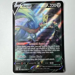 Pokemon TCG Zacian V TG21/TG30 Swsh10: Astral Radiance Trainer Gallery Holo NM - Image 1
