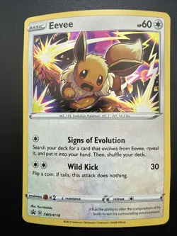Pokemon TCG Sword & Shield Eevee SWSH118 Black Star Promo Cosmos Holo NM! - Image 1