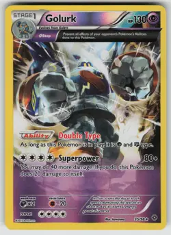 Golurk 35/98 Rare Ancient Origins Pokemon Reverse Holo Heavily Played - Image 1