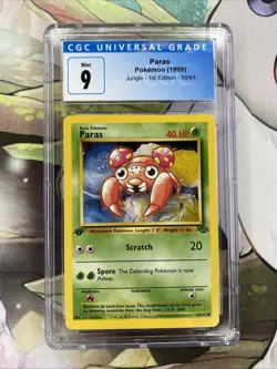 CGC 9 MINT Paras 1st Edition Jungle 59/64 Pokemon 1999 Non-Holo - Image 1