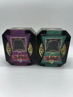 1996 Yugioh Empty Collectible Tins Lot Purple & Teal Konami Shonen Jump’s - Image 1
