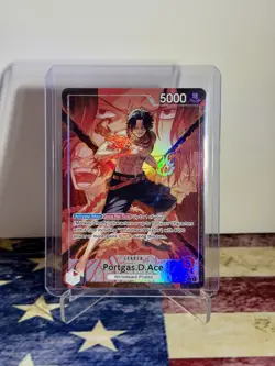 One Piece TCG OP16 The Time Of Battle PORTGAS.D.ACE Alt. Art Leader (OP16-001)🔥 - Image 1