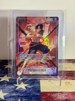 One Piece TCG OP16 The Time Of Battle PORTGAS.D.ACE Alt. Art Leader (OP16-001)🔥 - Image 2