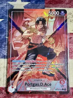 One Piece TCG OP16 The Time Of Battle PORTGAS.D.ACE Alt. Art Leader (OP16-001)🔥 - Image 3