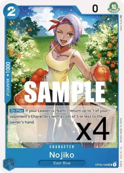 4X One Piece Card Game Nojiko OP03-048 Uncommon English NM - Image 1
