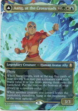 MTG: Avatar: Foil Borderless Aang, at the Crossroads: Lightly Played Condition - Image 1