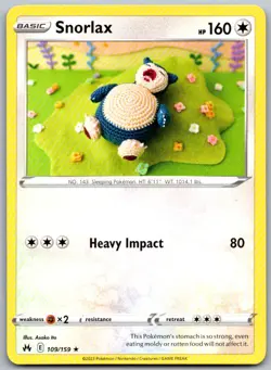 Snorlax 109/159 Rare Crown Zenith Pokemon Near Mint - Image 1