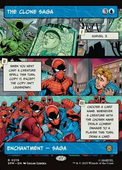 1 x The Clone Saga - Foil - Borderless - Marvel's Spider-Man - NM-Mint - MTG - Image 1