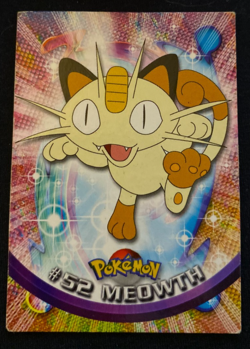 1999 Topps Pokemon Series 1 TV Animation MEOWTH #52 Blue Logo LP - Image 1
