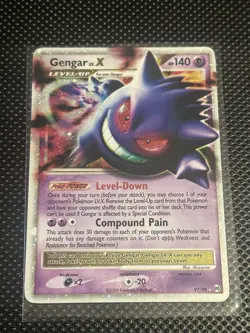 Pokemon Gengar LV.X 97/99 Arceus Holo Rare LVX Vintage 2009 MP Collector Fave - Image 1