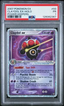 PSA 1 Claydol EX Holo 93/108 Power Keepers 2007 Pokemon PR - Image 1