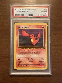 2000 POKEMON ROCKET #50 CHARMANDER PSA 10 - Image 1